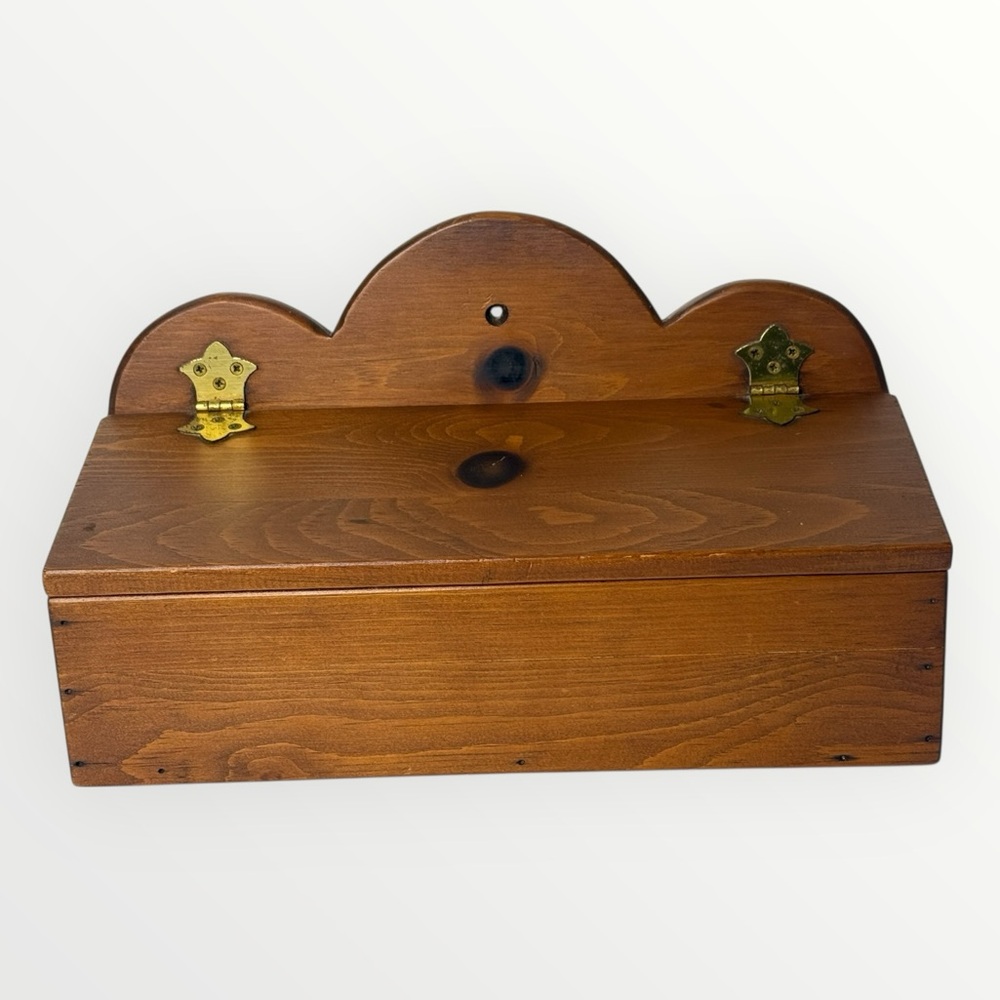 Vintage Cottagecore Farmhouse Wooden Wall Mount or Stand Alone Candle Box